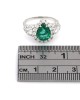Pear Shaped Emerald and Diamond Ring in White Gold